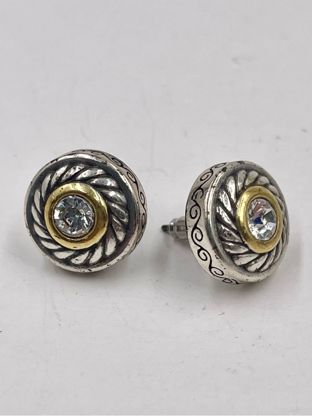 Brighton Heiress Crystal Stud Earrings, Mixed Metal